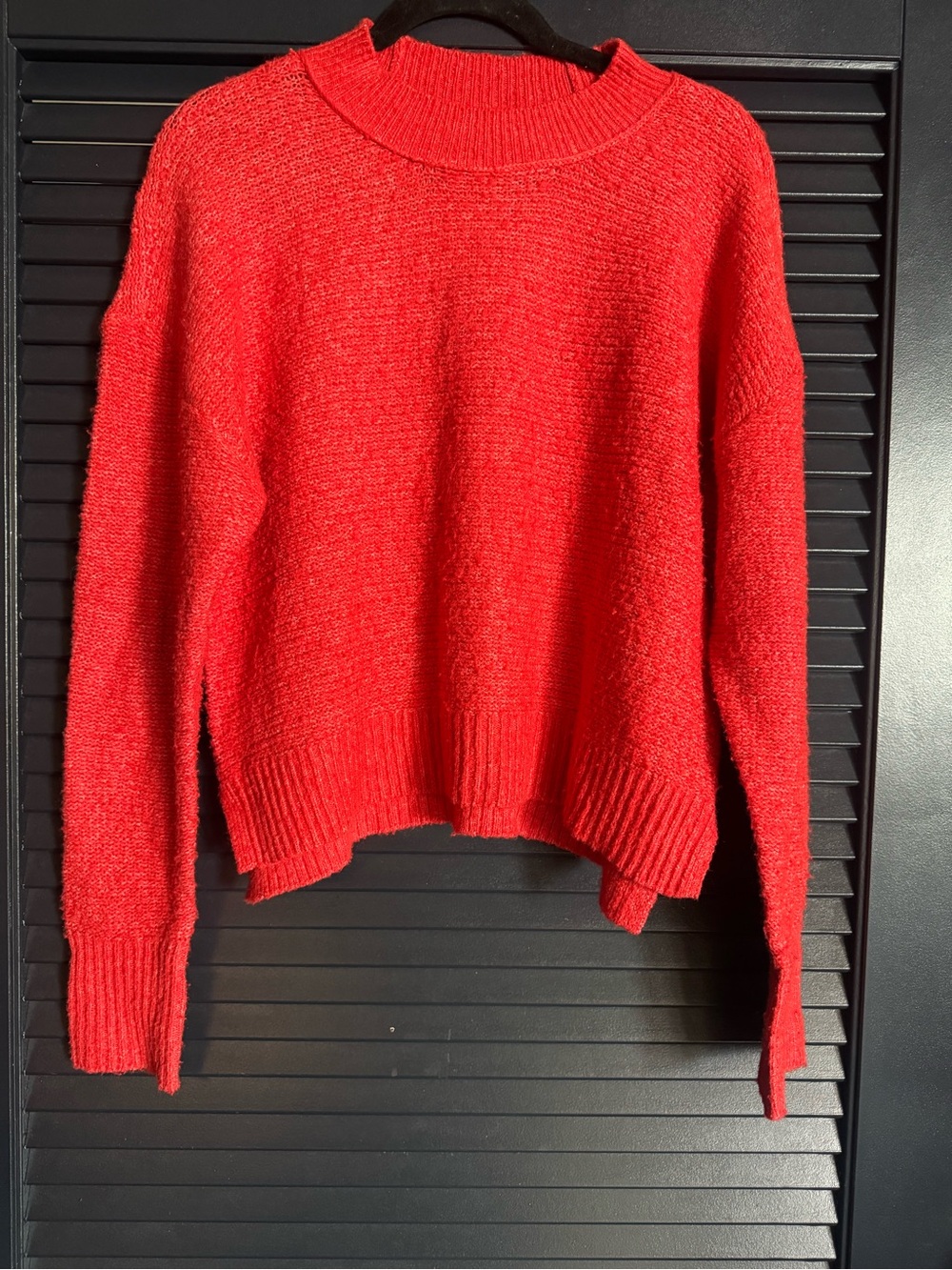 American Eagle Red Textured Cropped Sweater XS